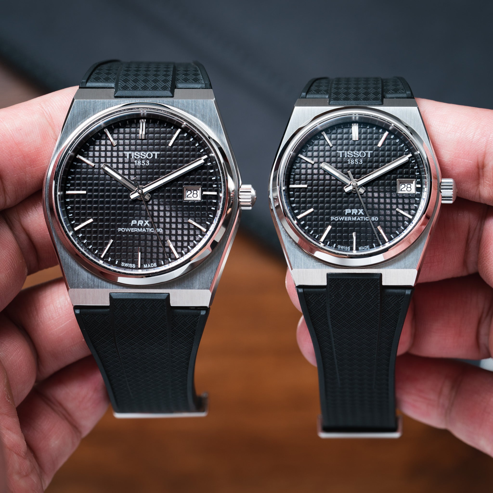 Tissot PRX Uyumlu Rubber Strap Siyah