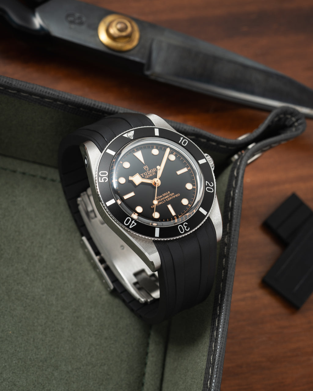 Tudor Black Bay 54 Uyumlu Rubber Strap Siyah