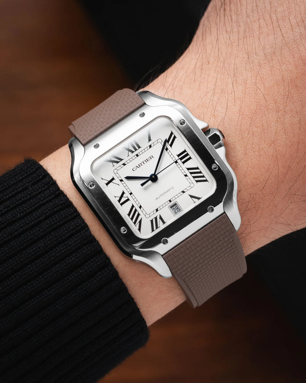 Delugs Cartier Santos Entegre Sailcloth Kayış