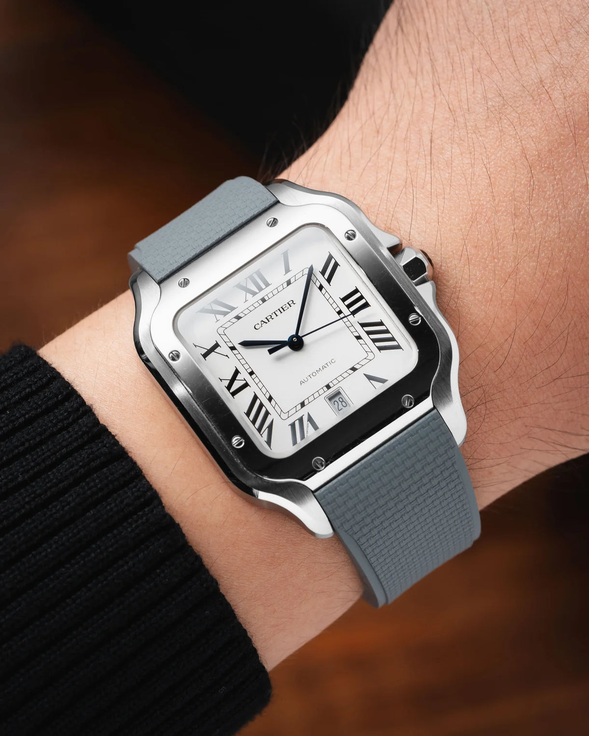 Delugs Cartier Santos Entegre Sailcloth Kayış
