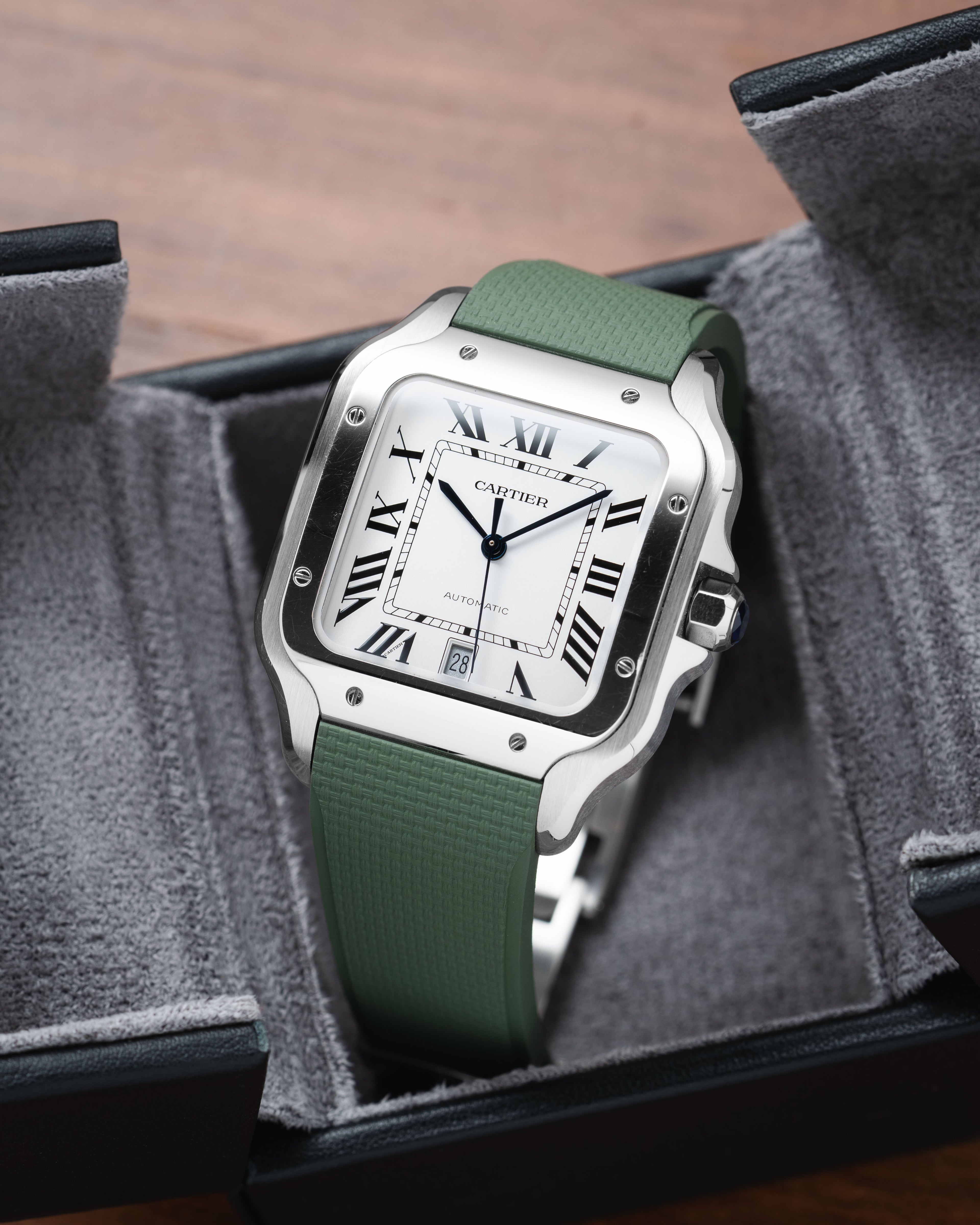 Sailcloth CTS Strap for Cartier Santos Zeytin Yeşili