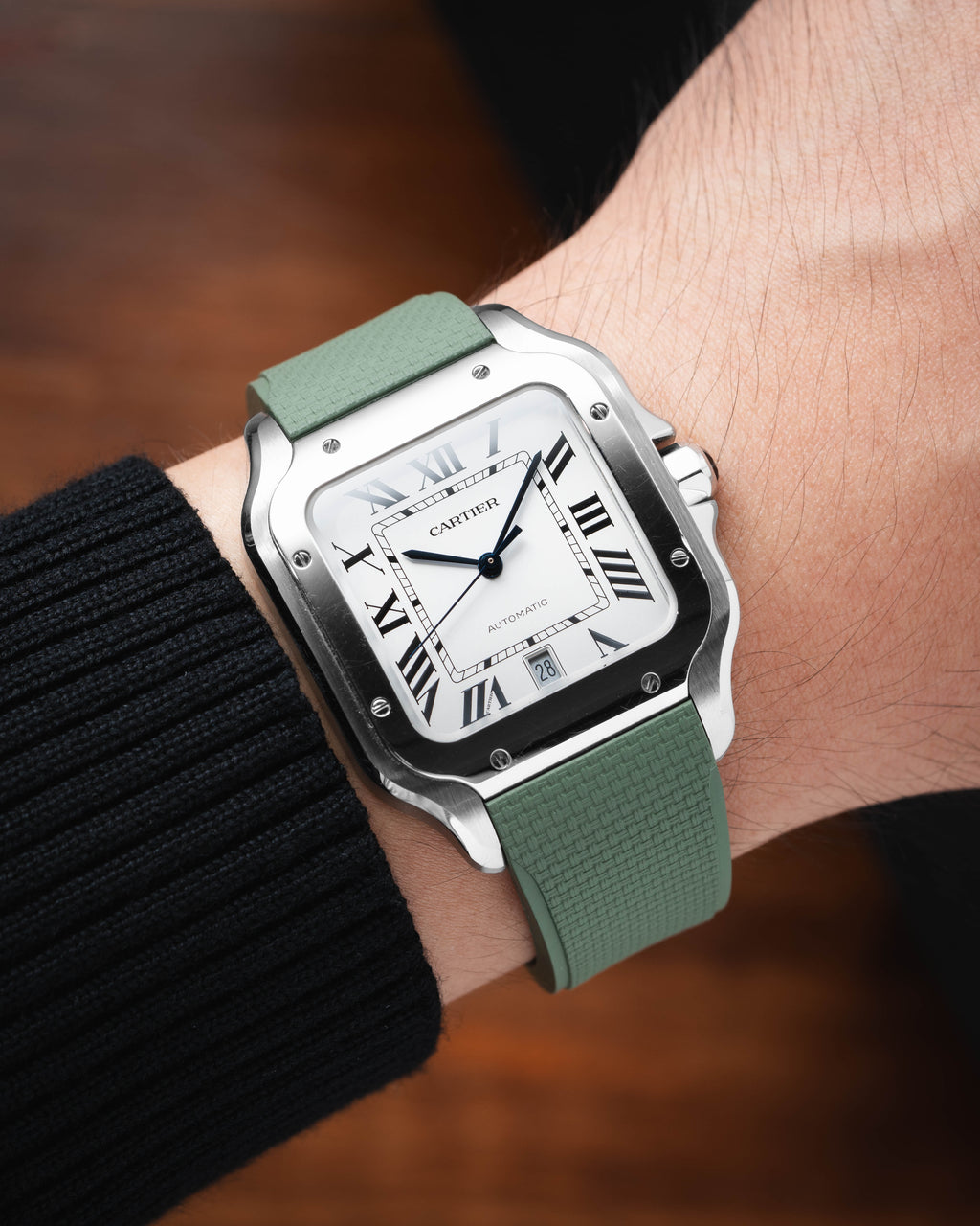 Sailcloth CTS Strap for Cartier Santos Zeytin Yeşili