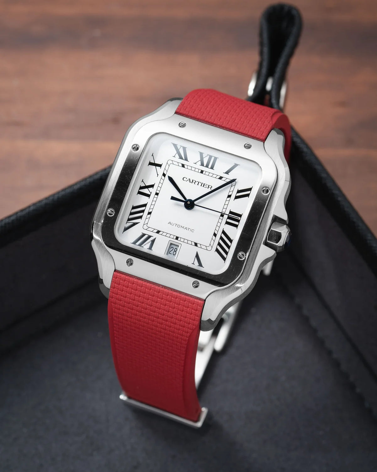Delugs Cartier Santos Entegre Sailcloth Kayış