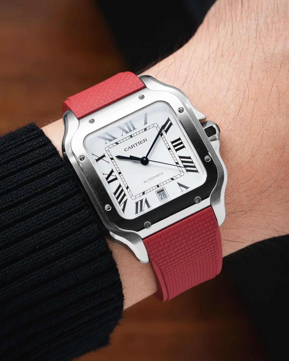 Delugs Cartier Santos Entegre Sailcloth Kayış